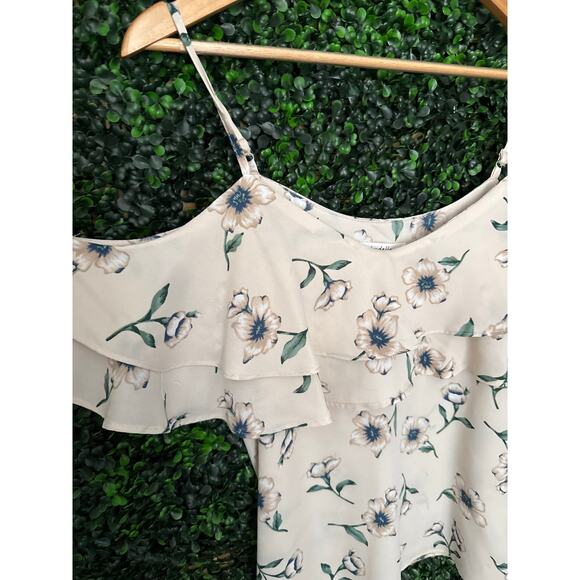 Lydelle, Cream Floral, spaghetti strap, Women’s size L, - Picture 2 of 7